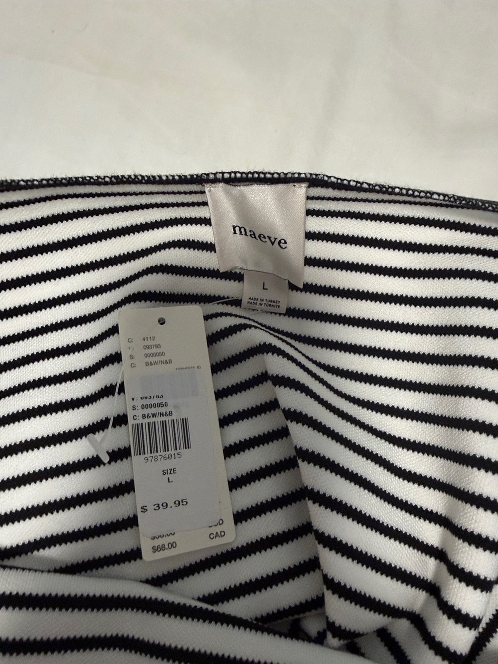 Maeve black and white striped open back tank - Picture 3 of 3